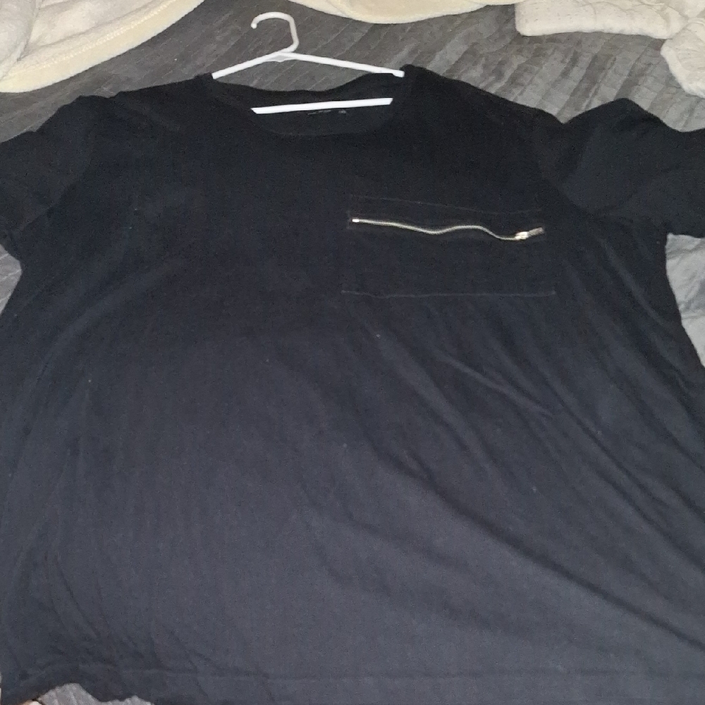 Black Short Sleeve Tee with Contrast Trim